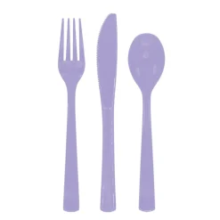 Lavendel Gjenbrukbart Plastbestikk, 18 stk.