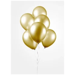 Metallisk Gull Ballonger, 30 cm, 10 stk