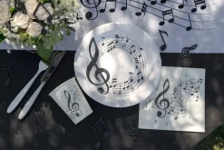 Musikk tallerken hvit, 10stk