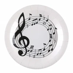 Musikk tallerken hvit, 10stk