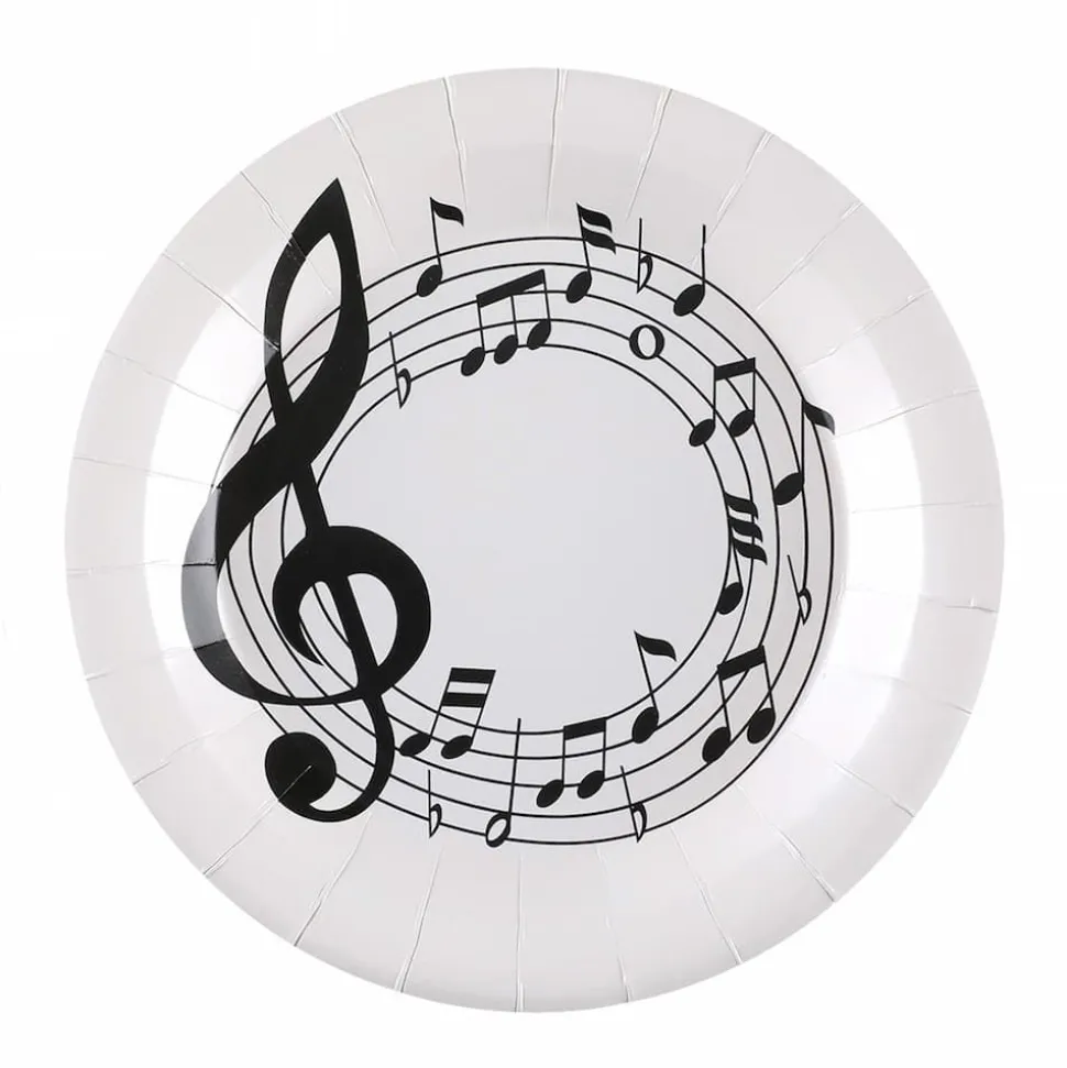 Musikk tallerken hvit, 10stk
