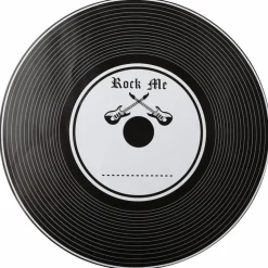 Musikk vinyl bordmatte 34cm sort, 6stk