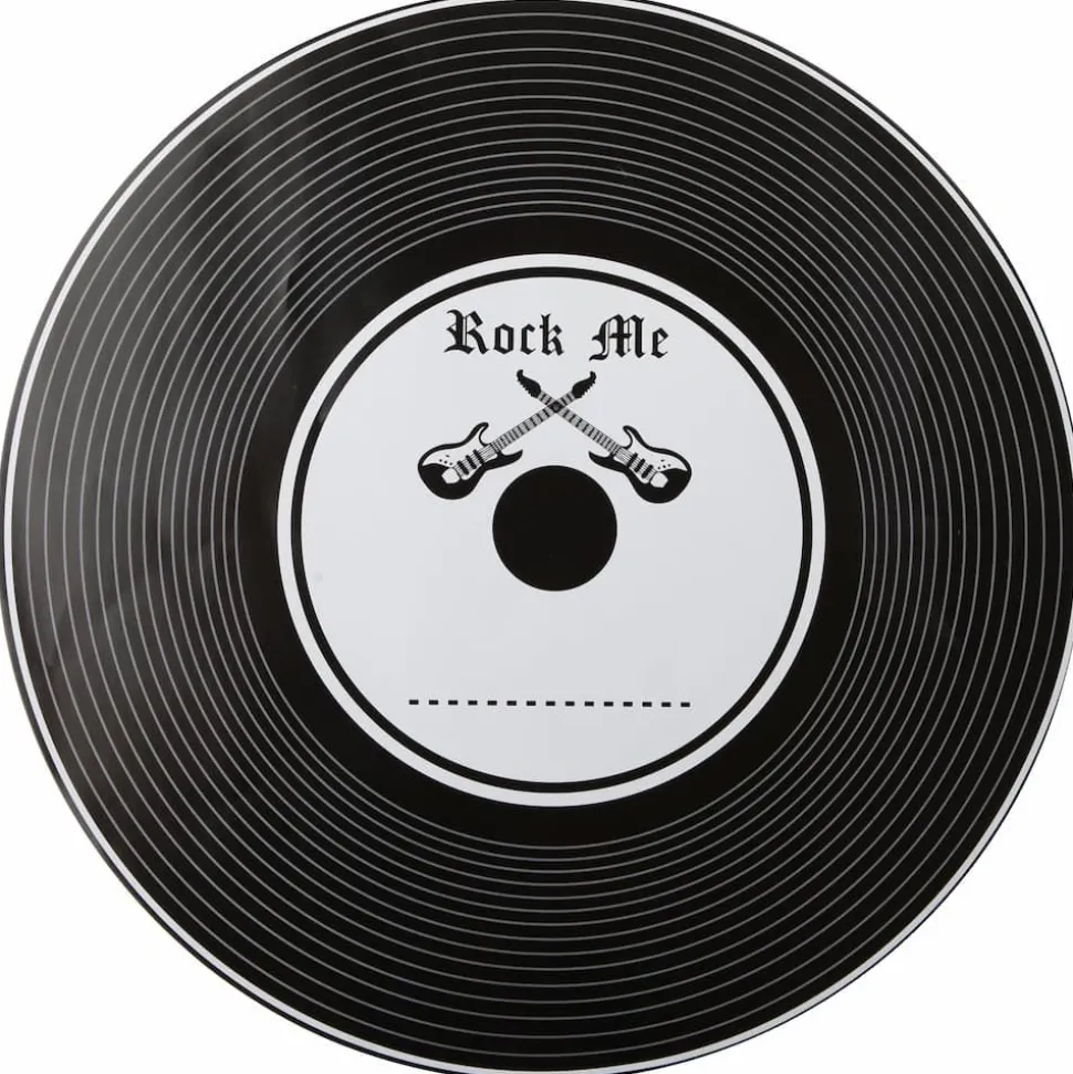 Musikk vinyl bordmatte 34cm sort, 6stk