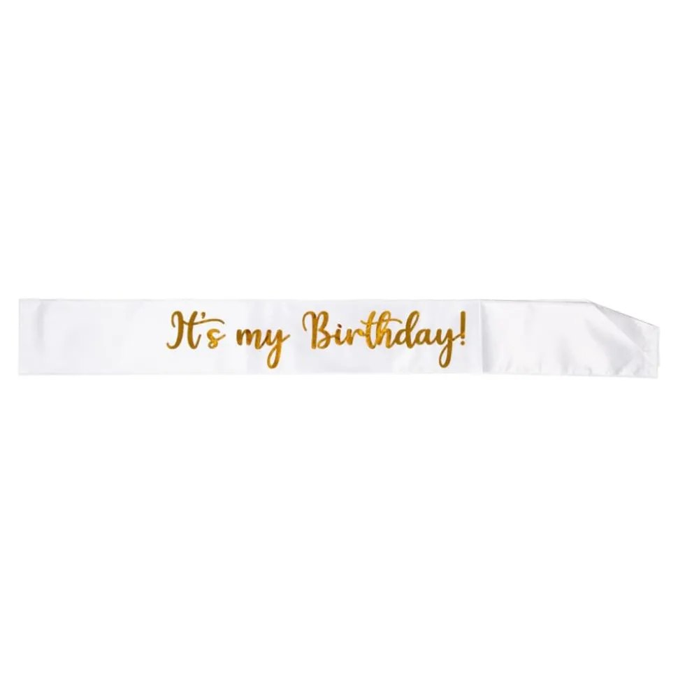 Ordensbånd It's my Birthday! Hvit og Gull