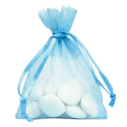 Organzaposer lyseblå 10 stk