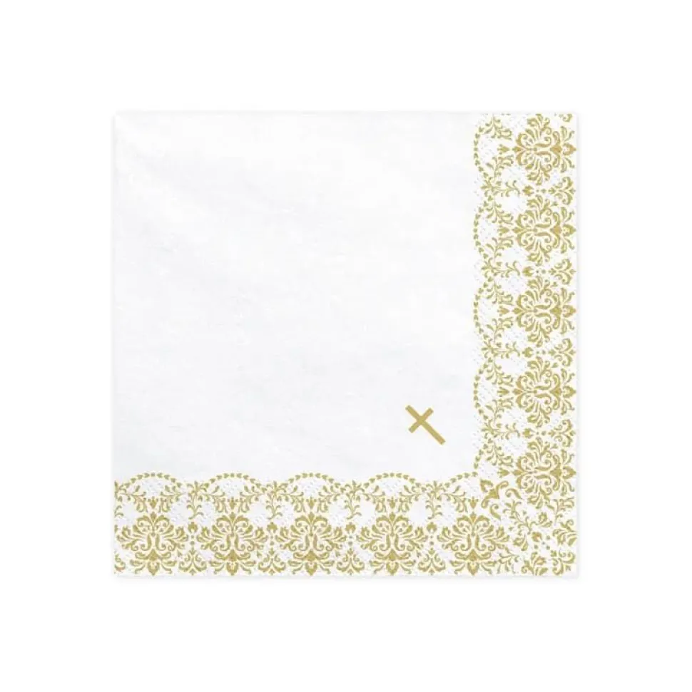 Ornament Servietter Gull, 20 stk