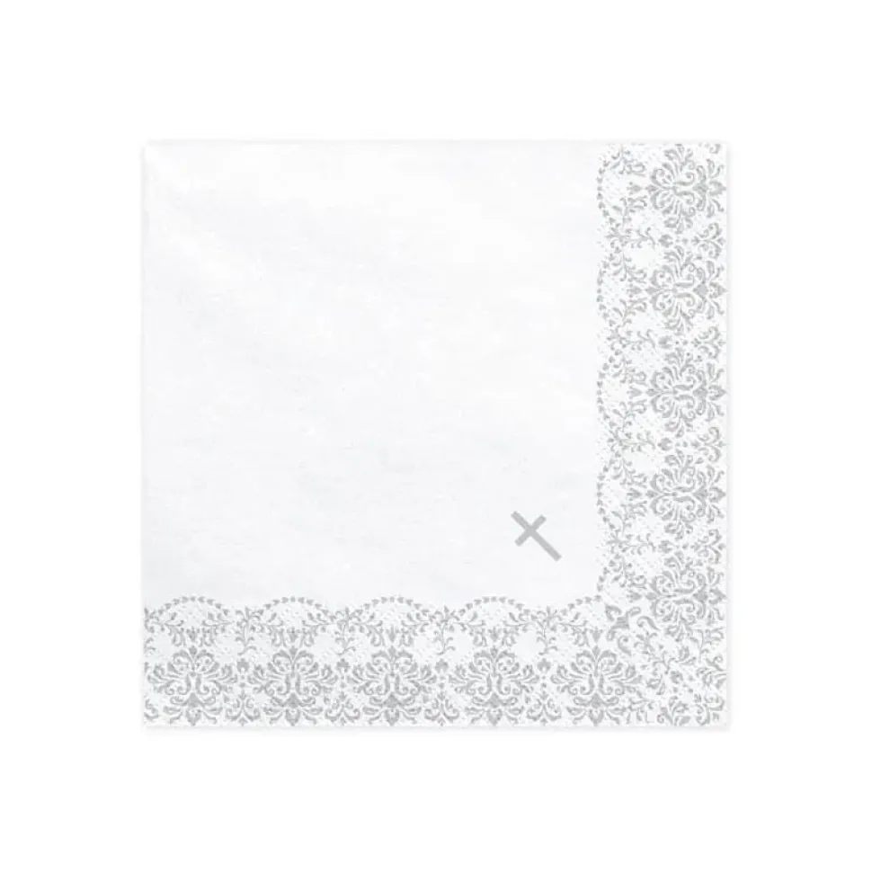 Ornament Servietter Sølv, 20 stk