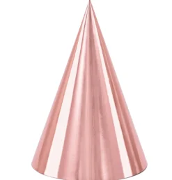 Partyhatter Rosegull, 6 stk
