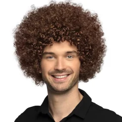 Parykk Afro Brun