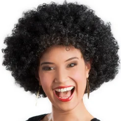 Parykk Afro Sort
