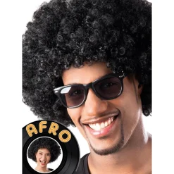 Parykk Afro Sort
