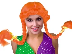 Parykk Braided Orange m/fletter (Pippi)