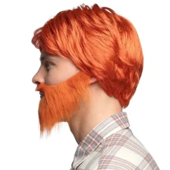 Parykk Dude Orange, med Skjegg