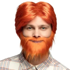 Parykk Dude Orange, med Skjegg