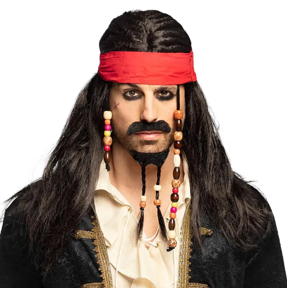 Parykk Tobias Pirat med Bandana og Perler