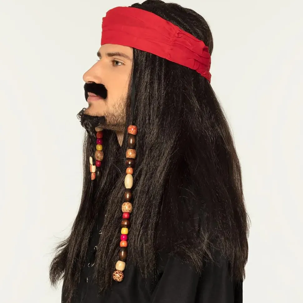 Parykk Tobias Pirat med Bandana og Perler