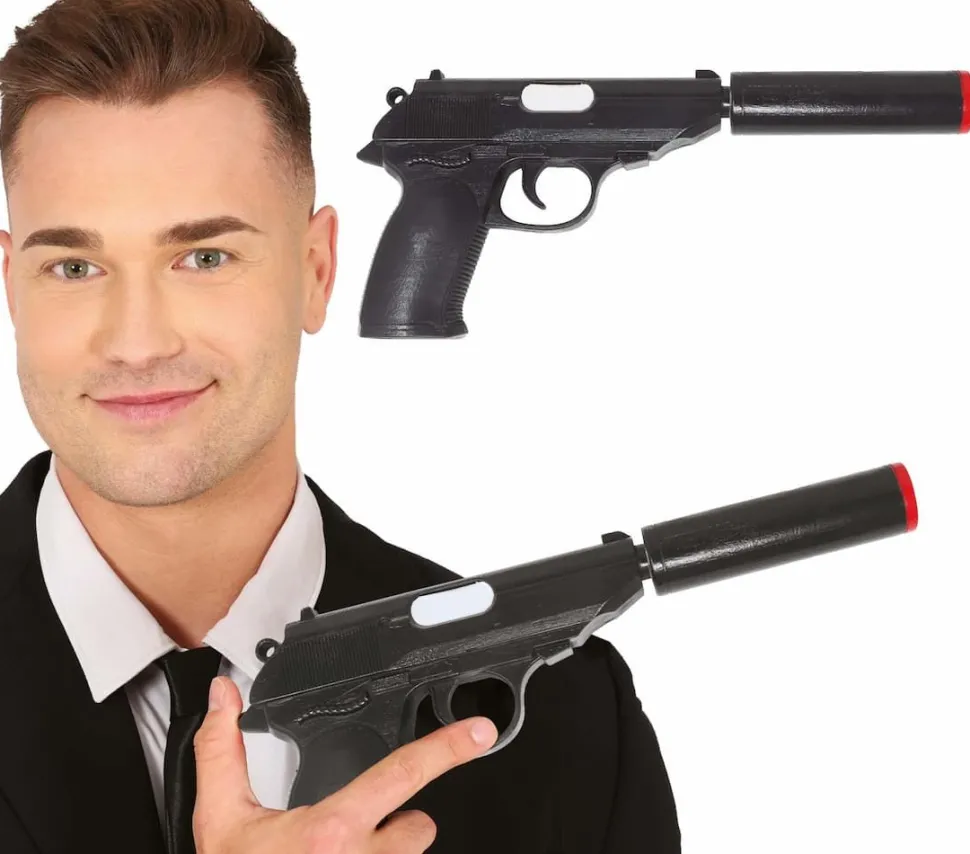 Pistol med lyddemper, 25 cm