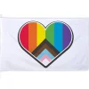 Pride Progress-hjerte flagg XXL