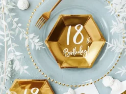 18år Bursdag Asjett Gull, 6 stk