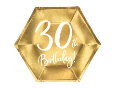 30år Bursdag Asjett Gull, 6 stk