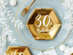 30år Bursdag Asjett Gull, 6 stk