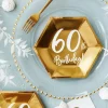 60år Bursdag Asjett Gull, 6 stk