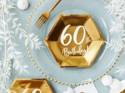 60år Bursdag Asjett Gull, 6 stk