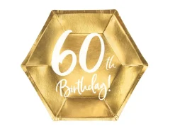 60år Bursdag Asjett Gull, 6 stk