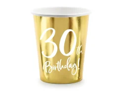 30år Bursdag Pappkrus Gull, 6 stk