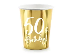 50år Bursdag Pappkrus Gull, 6 stk