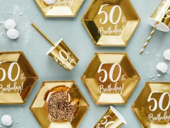 50år Bursdag Pappkrus Gull, 6 stk