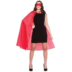 Rød superhelt kappe med maske