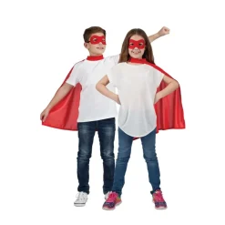 Rød superhelt kappe og maske