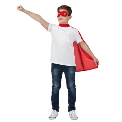 Rød superhelt kappe og maske
