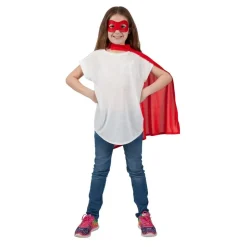 Rød superhelt kappe og maske
