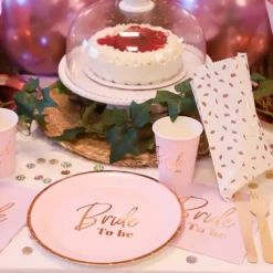 Rosa bride to be tallerken 8stk