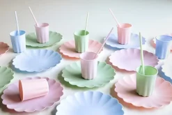 Rosa plastikk kopper, 4pk