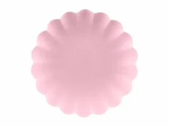 Rosa plastikk tallerkener, 4pk