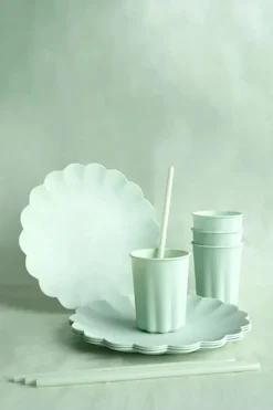 Salviegrønn plastikk kopper, 4pk