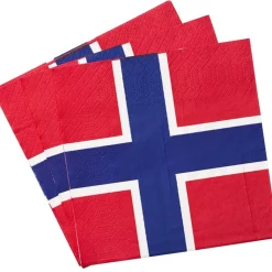 Servietter Norske Flagg, 20 stk