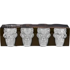 Shotglass Hodeskalle Plast, 4 stk