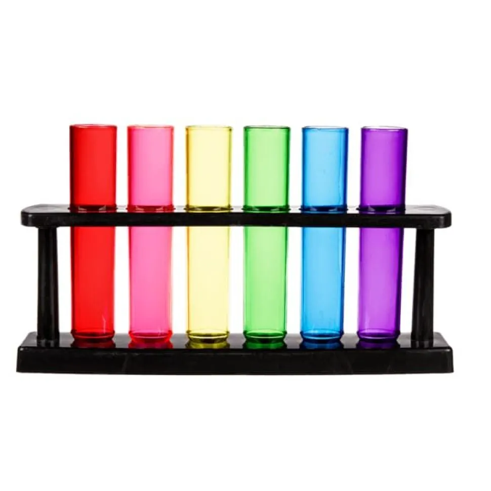 Shotglass, Test Tube, 6 stk i stativ