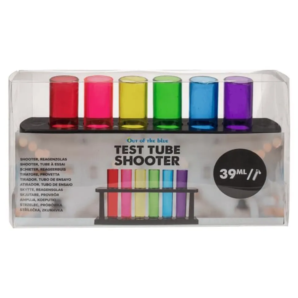 Shotglass, Test Tube, 6 stk i stativ