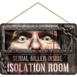 Skilt i tre, Isolation Room, 35 x 20 cm