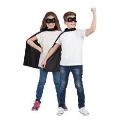 Sort superhelt kappe og maske