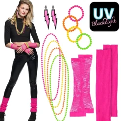 80's sett Neon Rosa