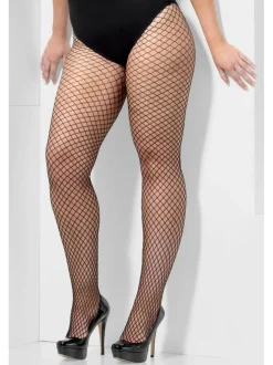 Strømper lattice net tights XL sort