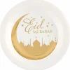 Tallerkener Eid Mubarak Gull og Hvit, 10 stk
