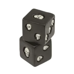 Terninger 2 stk Skull, Glow in the Dark
